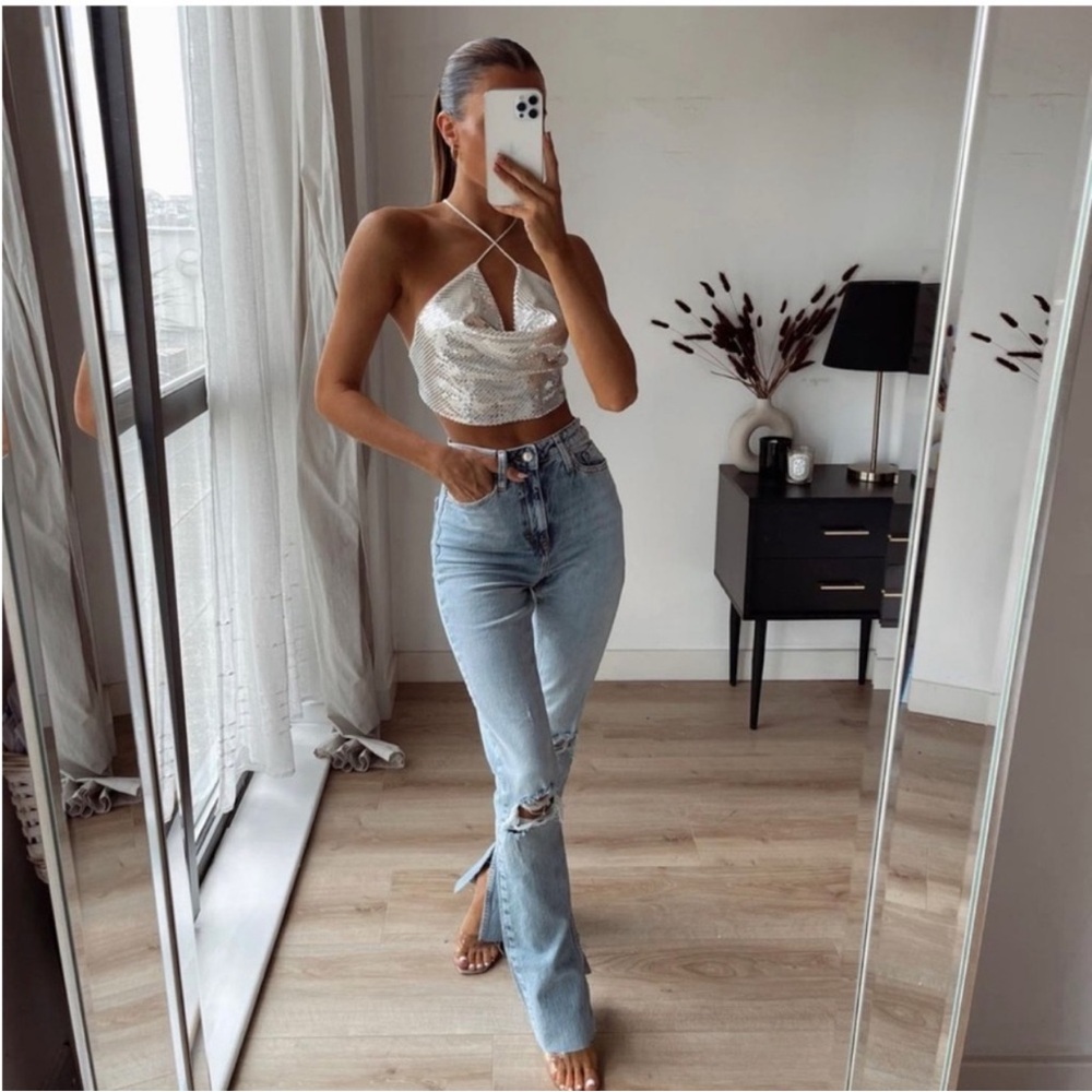 ZARA Denim Bootcut Jeans, Super High Rise